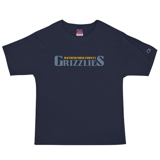 Signature | Champion T-Shirt | Rutherford County Grizzlies Football | Alt Script Logo