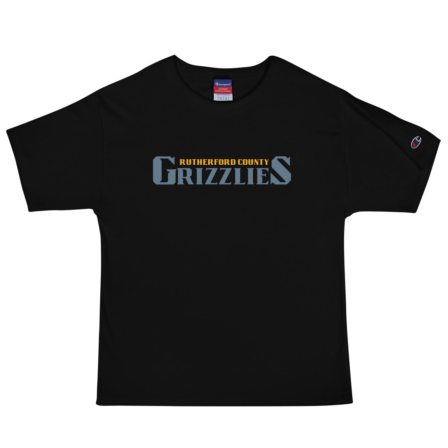 Signature | Champion T-Shirt | Rutherford County Grizzlies Football | Alt Script Logo