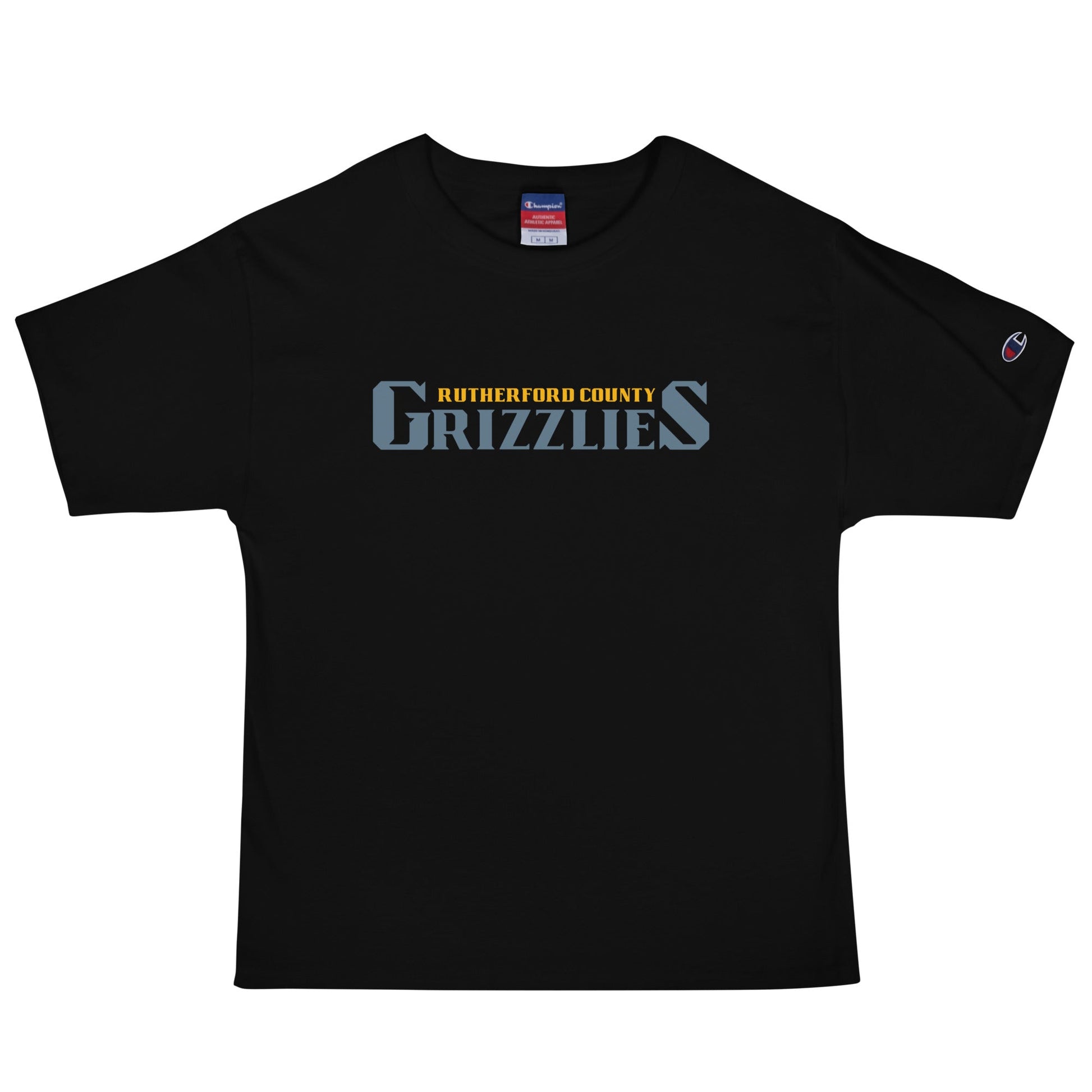 Signature | Champion T-Shirt | Rutherford County Grizzlies Football | Alt Script Logo