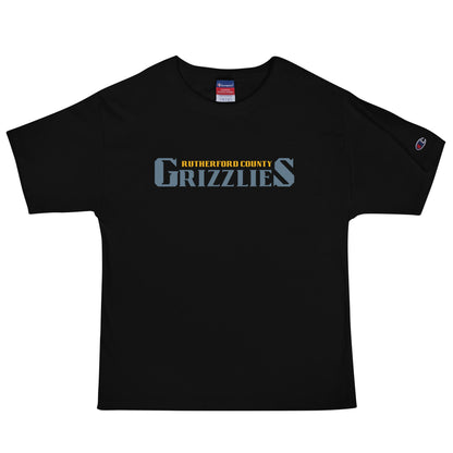 Signature | Champion T-Shirt | Rutherford County Grizzlies Football | Alt Script Logo