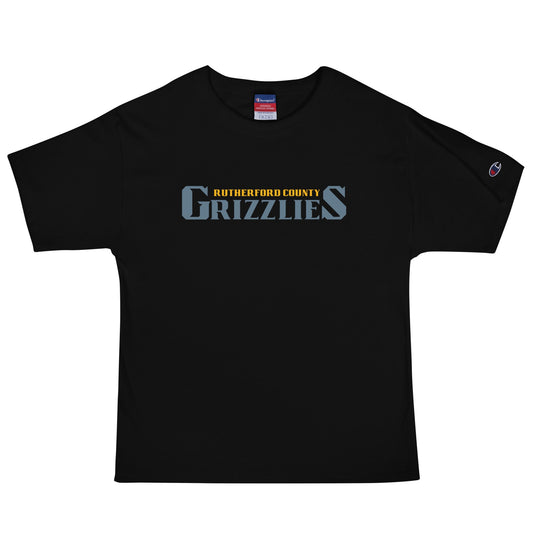 Signature | Champion T-Shirt | Rutherford County Grizzlies Football | Alt Script Logo