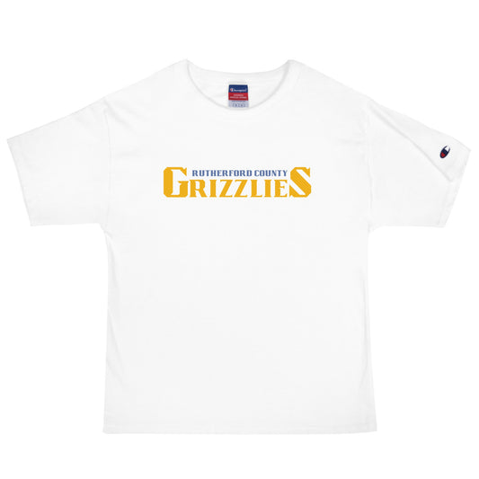 Signature | Champion T-Shirt | Rutherford County Grizzlies Football | Script Logo