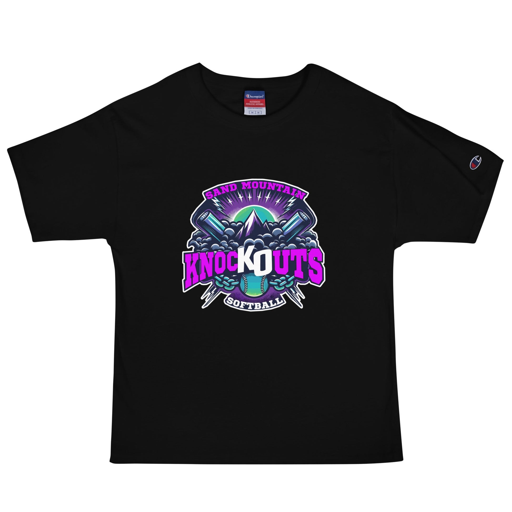 Signature | Champion T-Shirt | Sand Mountain Knockouts | Ball & Bat Logo