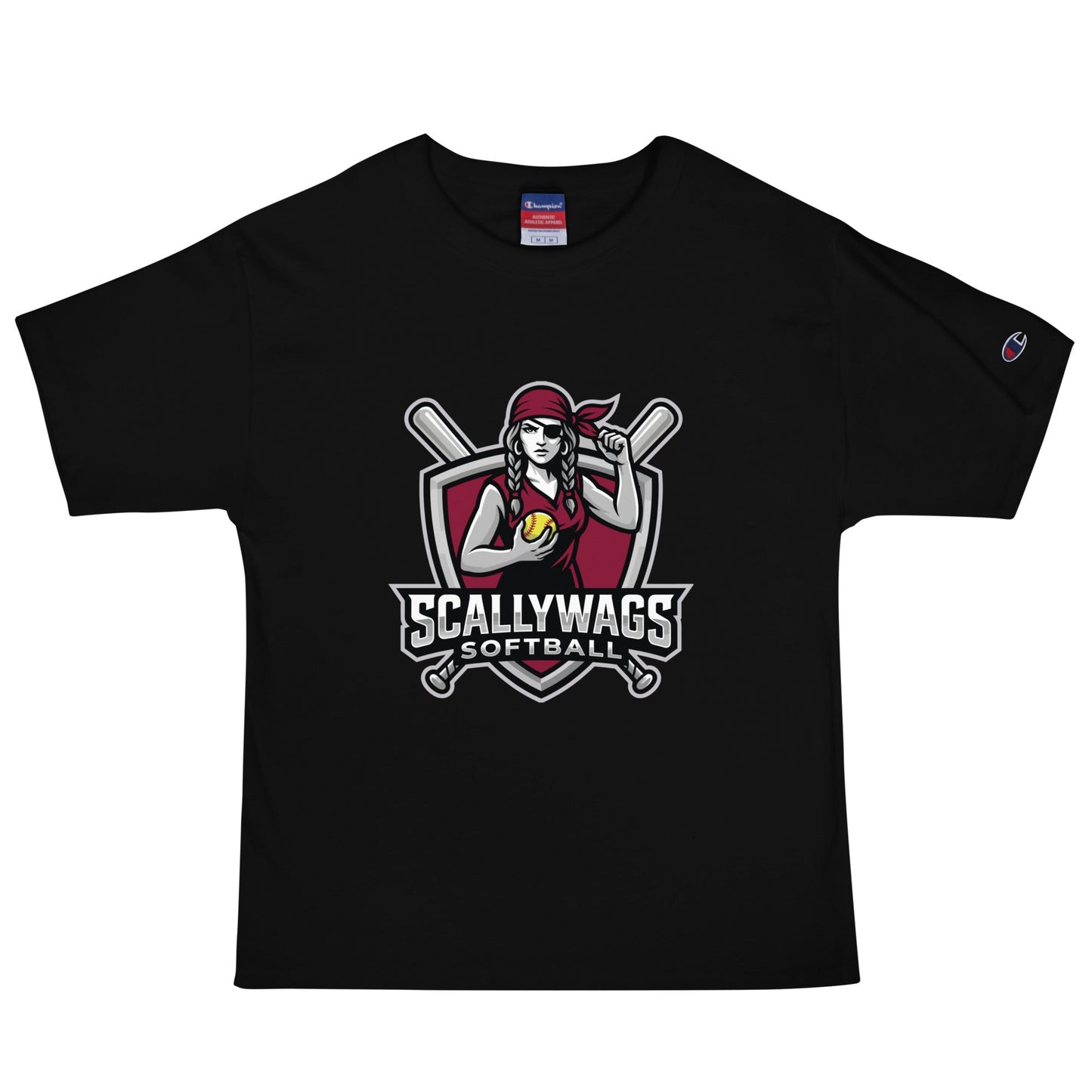 Signature | Champion T-Shirt | Scallywags Softball | Crest Logo