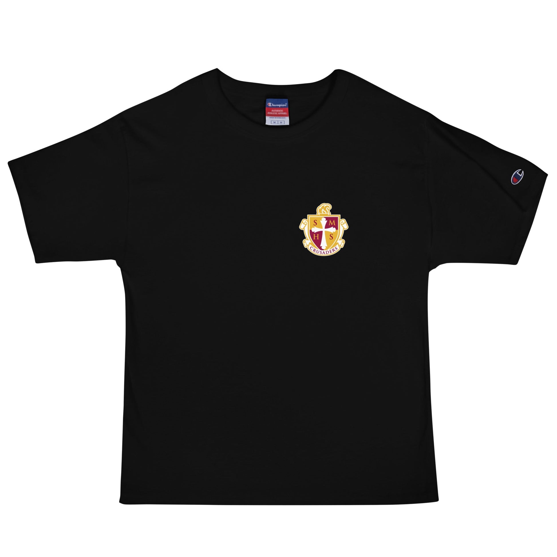 Signature | Champion T-Shirt | Scecina High School Track and Field | Crest Logo