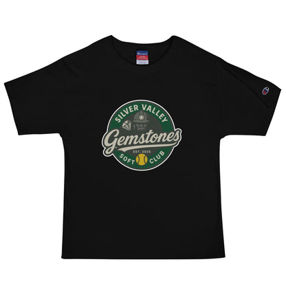 Signature | Champion T-Shirt | Silver Valley Gemstones | Badge Logo