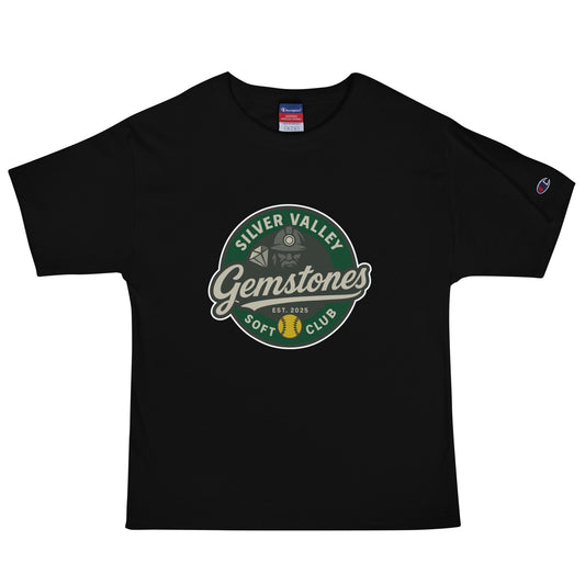 Signature | Champion T-Shirt | Silver Valley Gemstones | Badge Logo