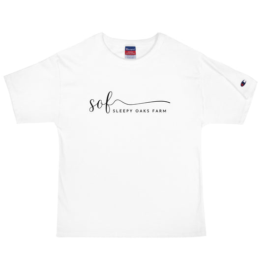 Signature | Champion T-Shirt | Sleepy Oaks Farm | Script Logo