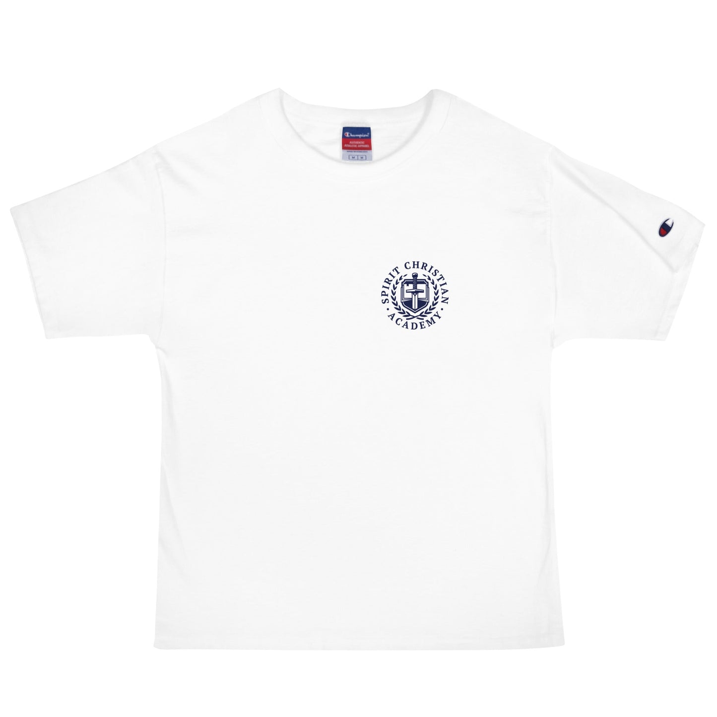Signature | Champion T-Shirt | Spirit Christian Academy | Navy Script Logo