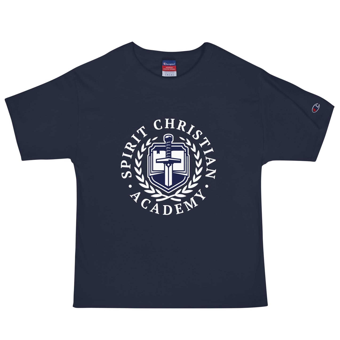 Signature | Champion T-Shirt | Spirit Christian Academy | White Script Logo