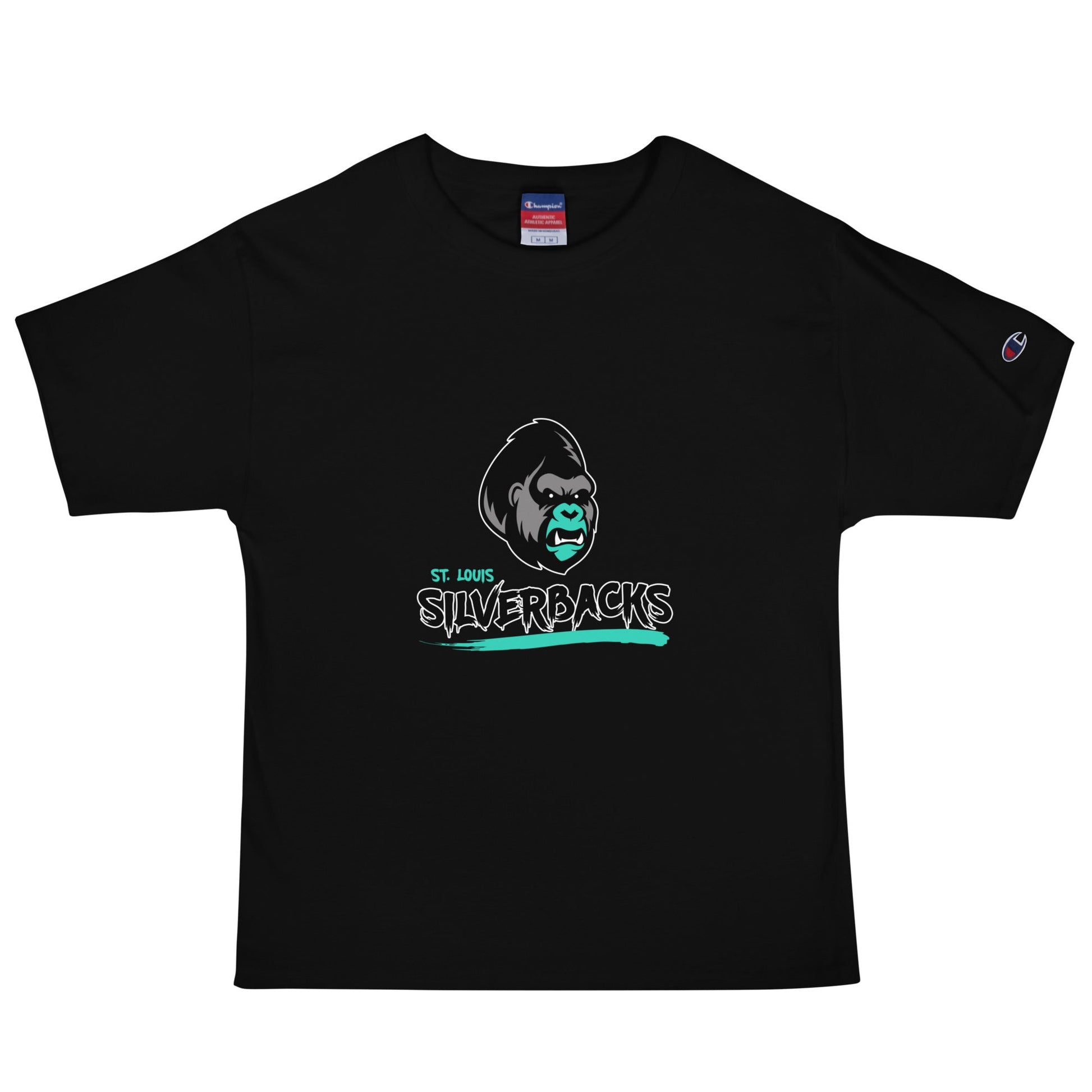 Signature | Champion T-Shirt | St. Louis Silverbacks Women’s Football Team | Mascot Logo