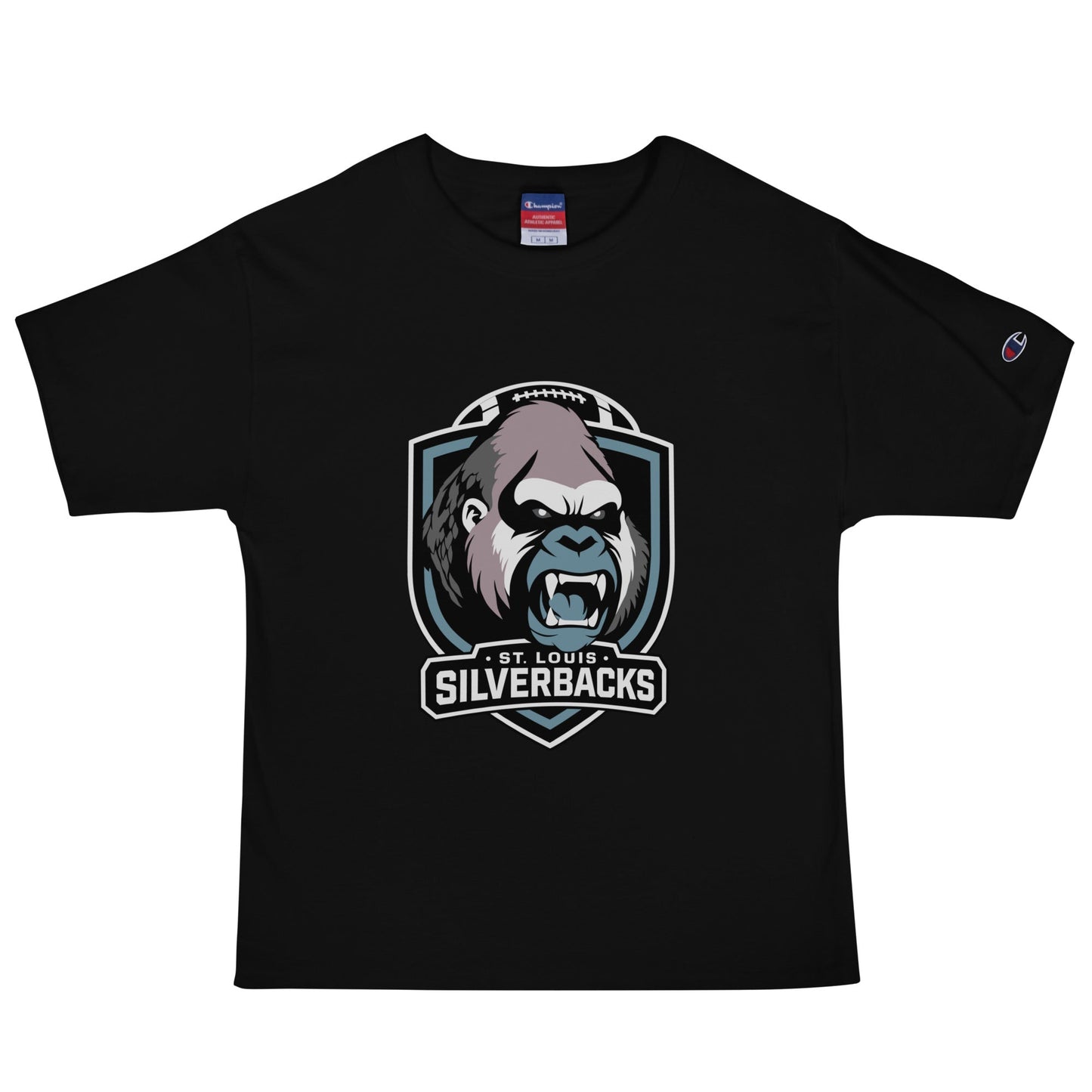 Signature | Champion T-Shirt | St. Louis Silverbacks Women’s Football Team | Shield Logo