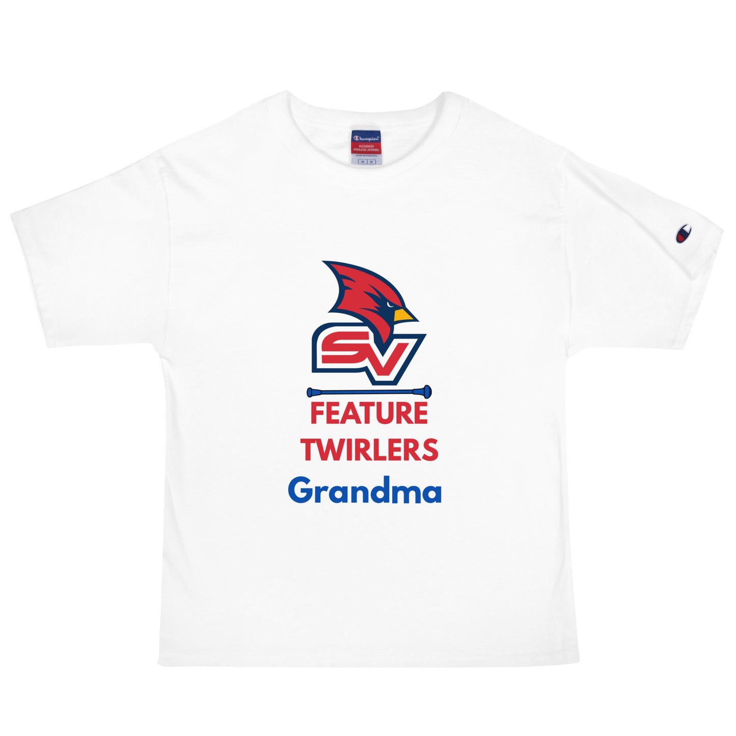 Signature | Champion T-Shirt | SVSU Feature twirlers | Grandma Logo