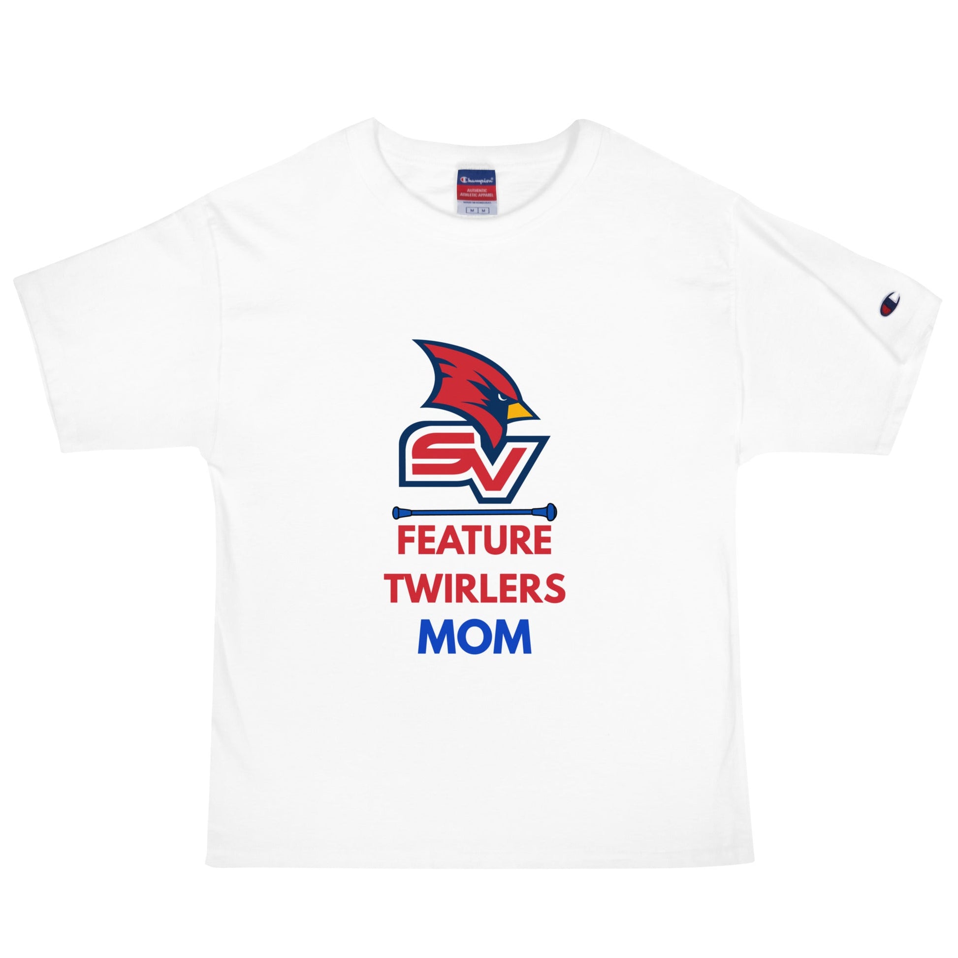 Signature | Champion T-Shirt | SVSU Feature twirlers | Mom Logo
