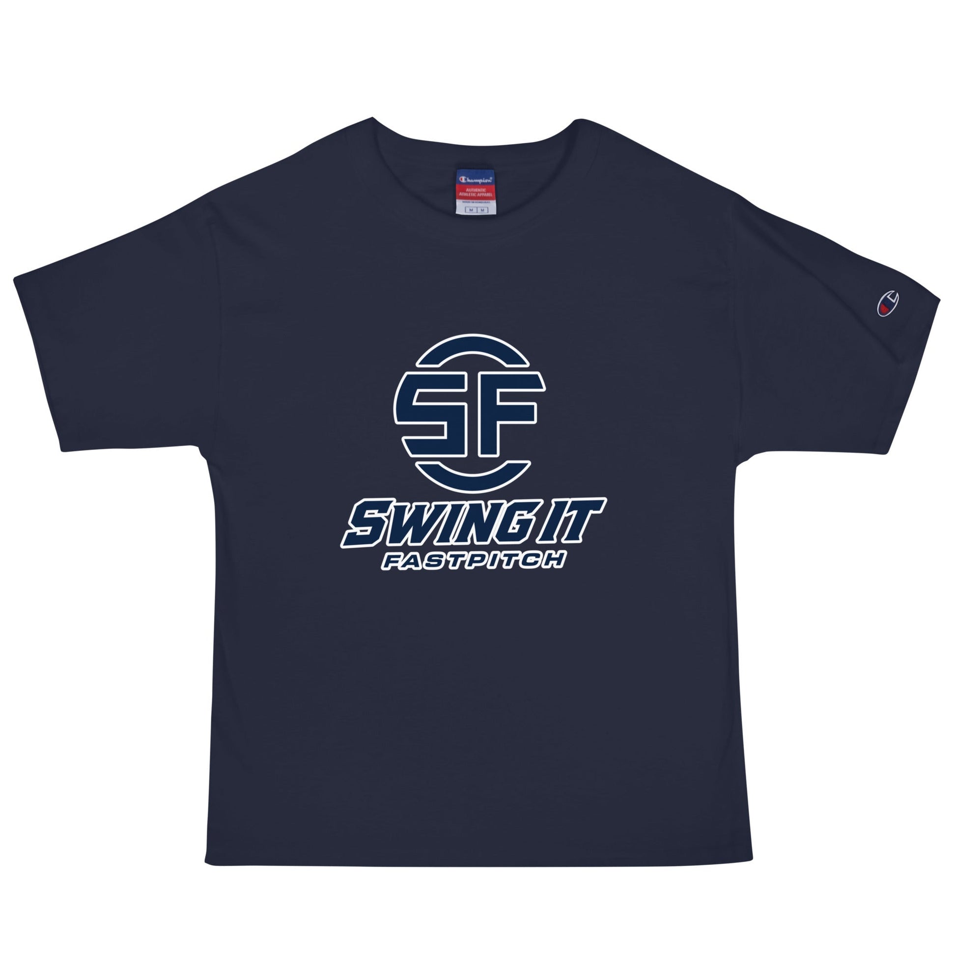 Signature | Champion T-Shirt | Swing It Fastpitch | Crest Logo