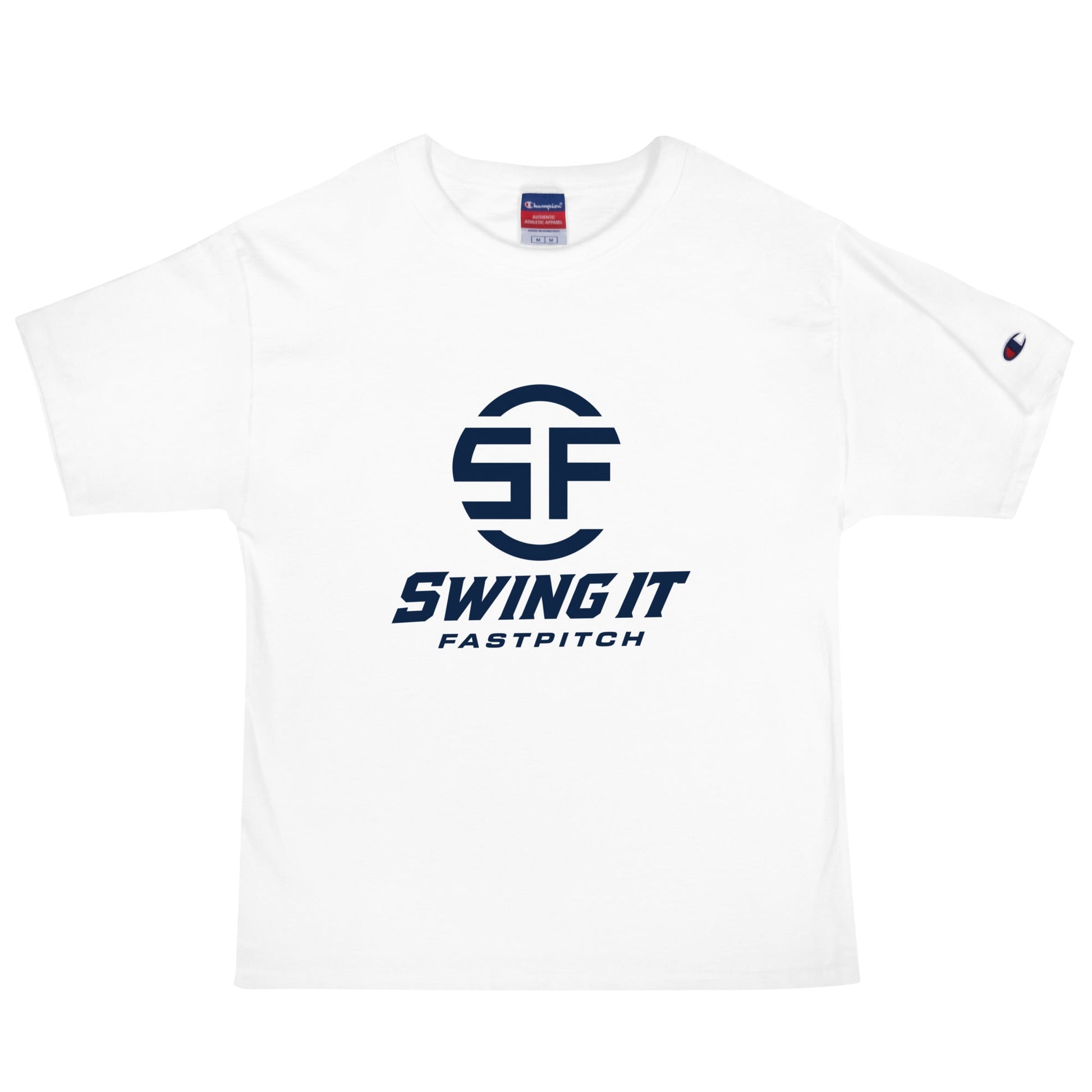 Signature | Champion T-Shirt | Swing It Fastpitch | Crest Logo