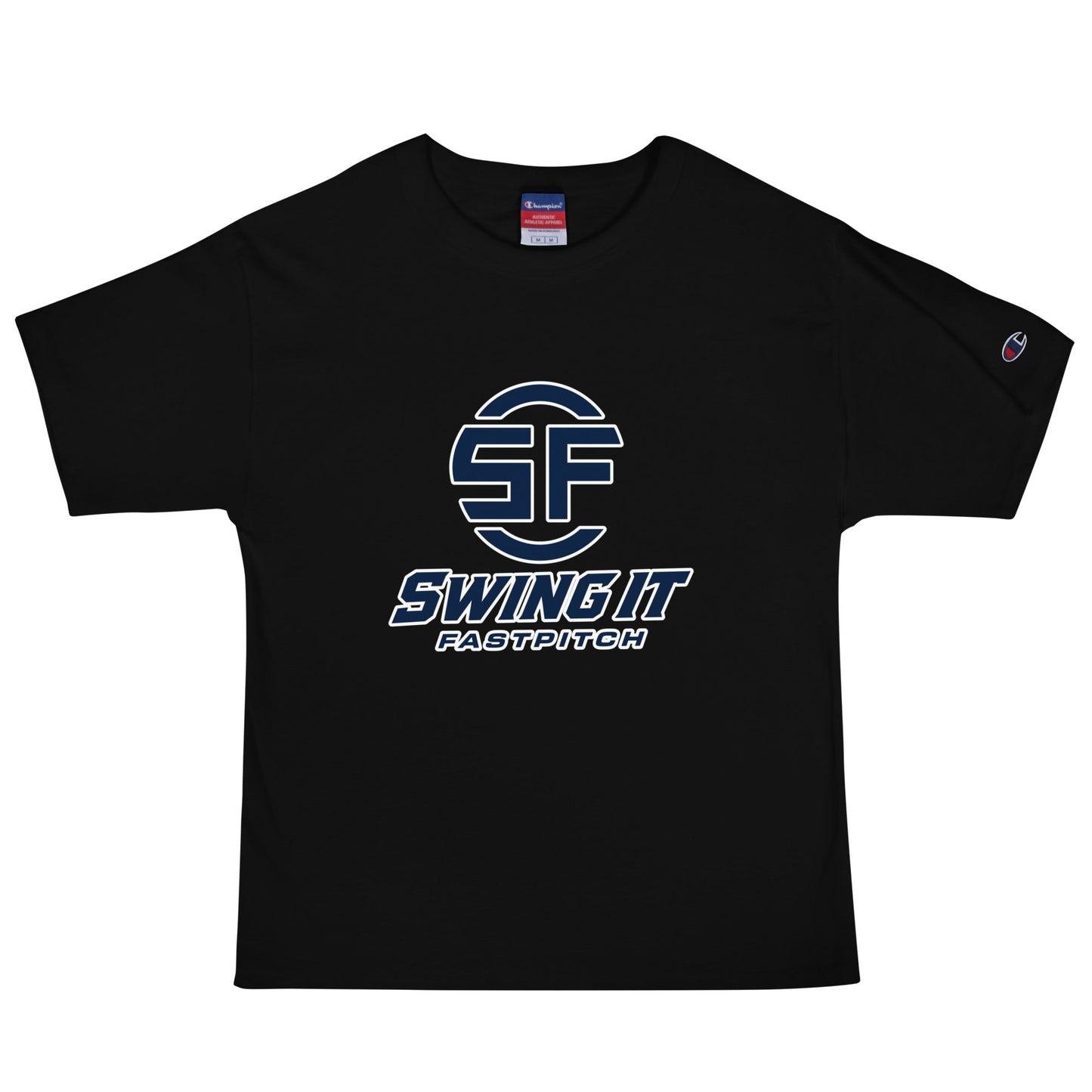 Signature | Champion T-Shirt | Swing It Fastpitch | Crest Logo