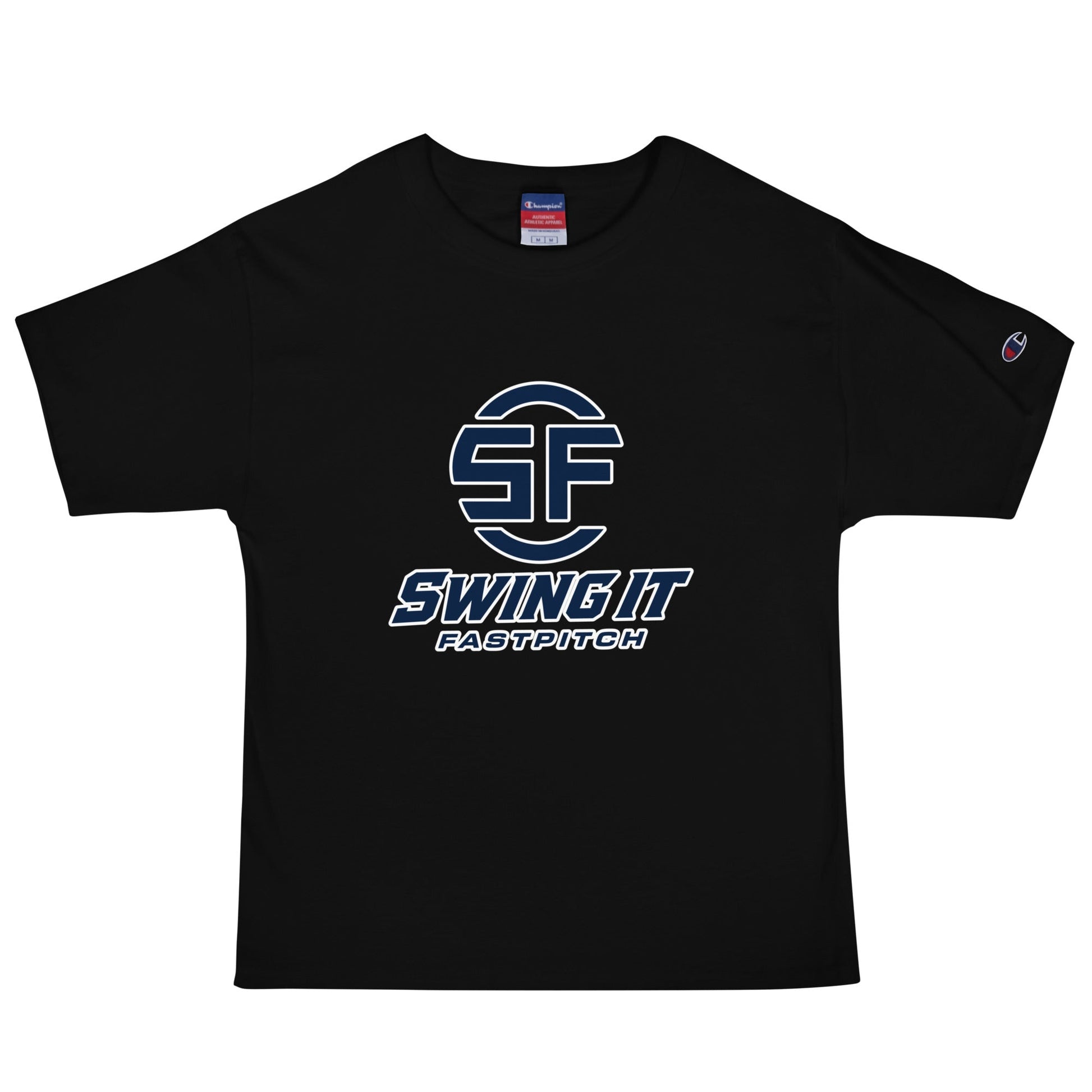 Signature | Champion T-Shirt | Swing It Fastpitch | Crest Logo