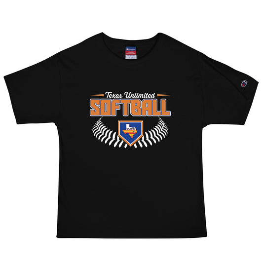Signature | Champion T-Shirt | Texas Unlimited | Softball Logo