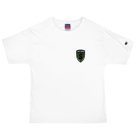 Signature | Champion T-Shirt | The Lowest Bidders | Shield Logo