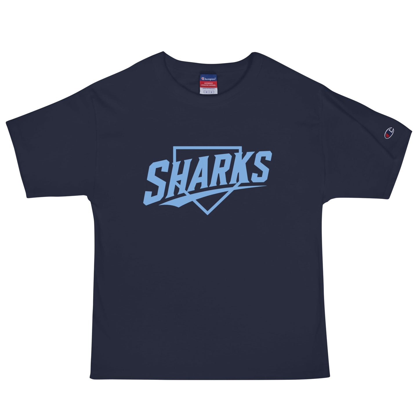 Signature | Champion T-Shirt | The Sharks Baseball Team | Crest Logo