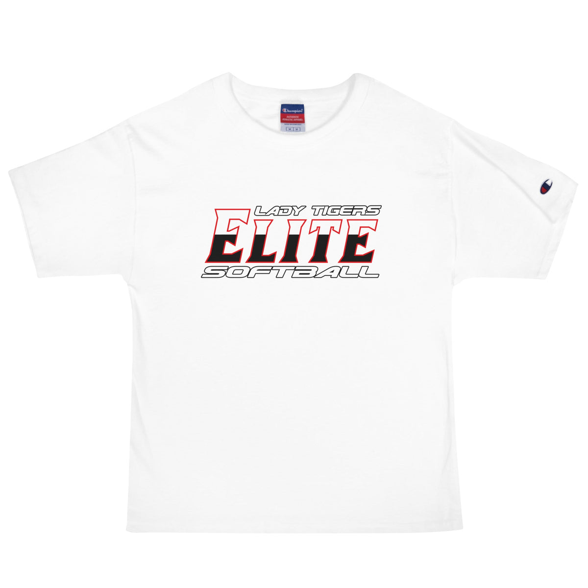 Signature | Champion T-Shirt | Tigers Elite Softball | Modern Script Logo