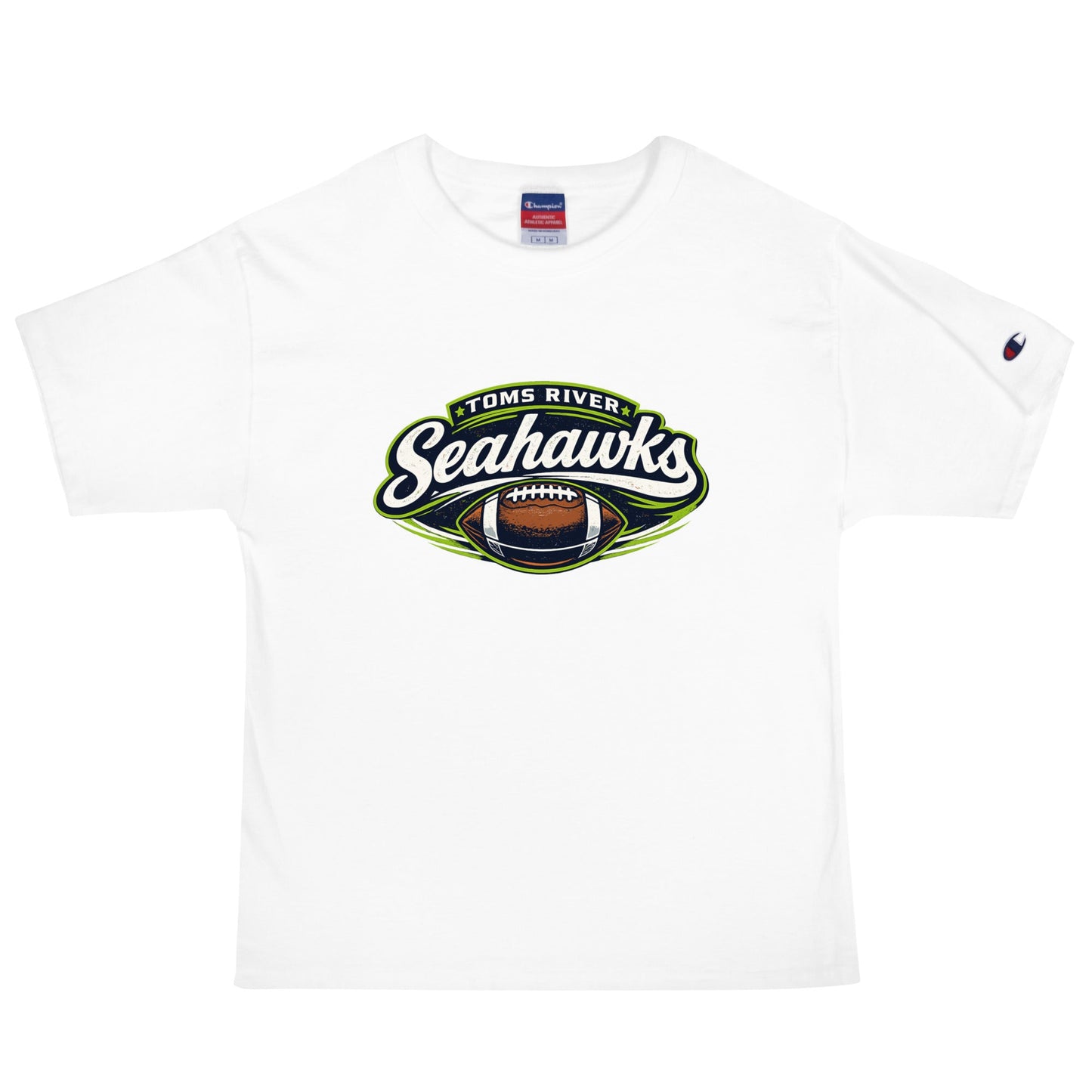 Signature | Champion T-Shirt | Toms River Seahawks | Football Emblem Logo