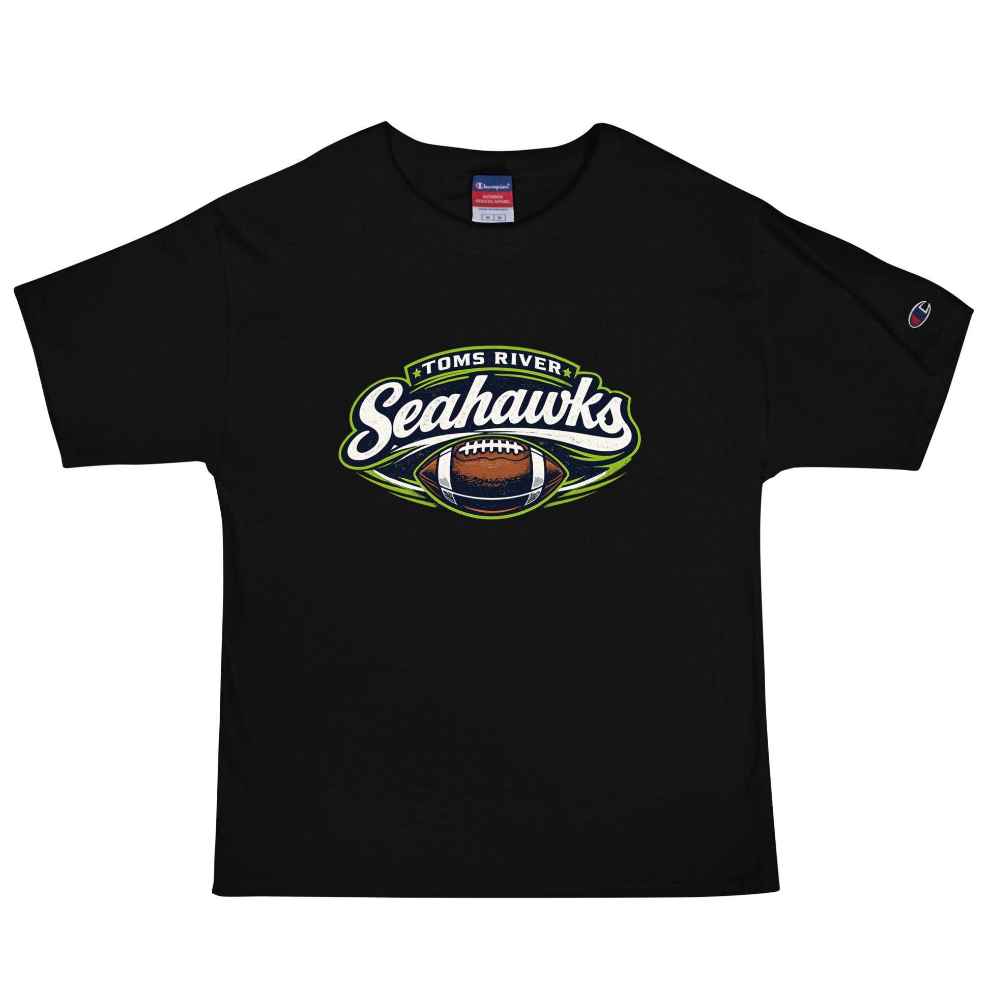 Signature | Champion T-Shirt | Toms River Seahawks | Football Emblem Logo