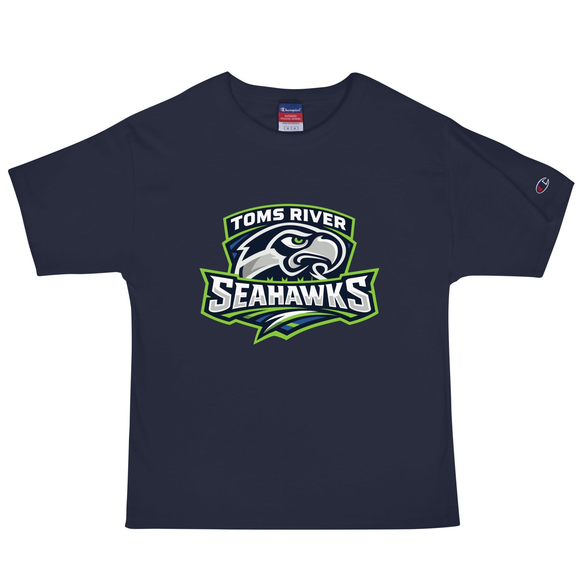 Signature | Champion T-Shirt | Toms River Seahawks | Mascot Script Logo