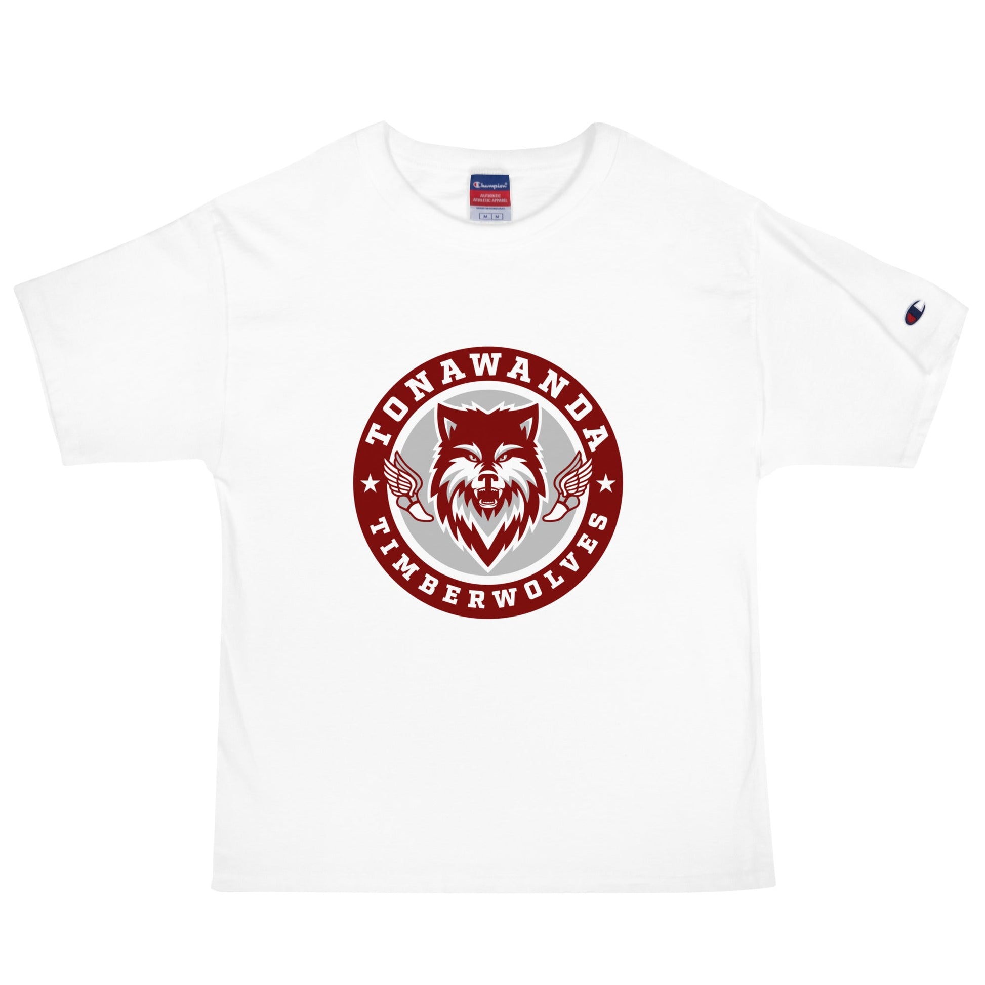 Signature | Champion T-Shirt | Tonawanda High School Track and Field | Mascot Badge Logo