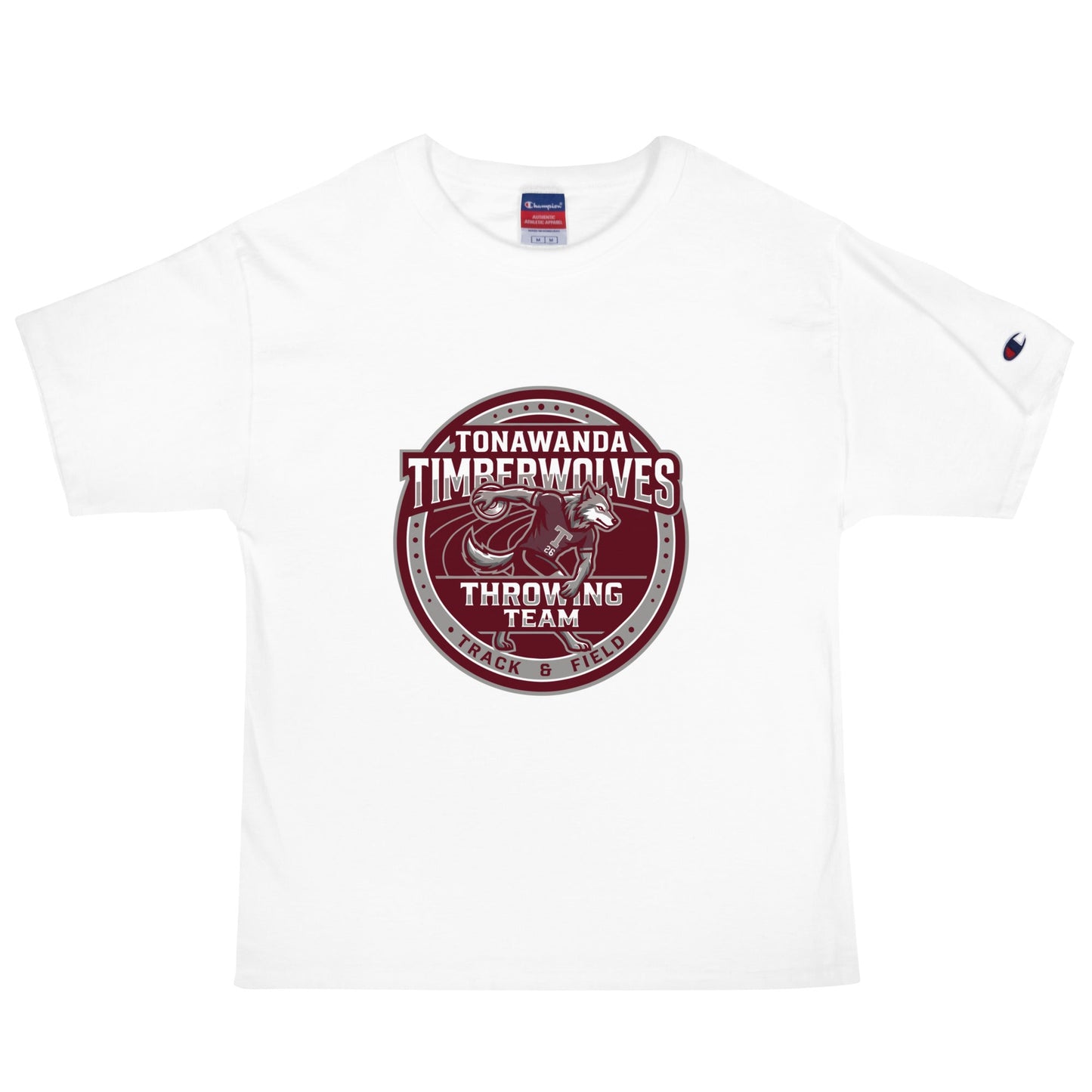 Signature | Champion T-Shirt | Tonawanda High School Track and Field | Throwing Team Logo