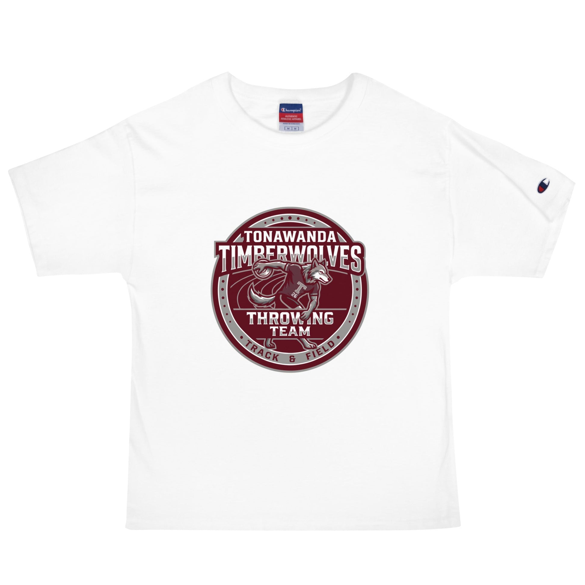 Signature | Champion T-Shirt | Tonawanda High School Track and Field | Throwing Team Logo