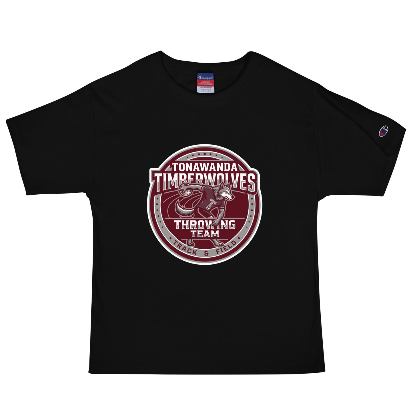 Signature | Champion T-Shirt | Tonawanda High School Track and Field | Throwing Team Logo