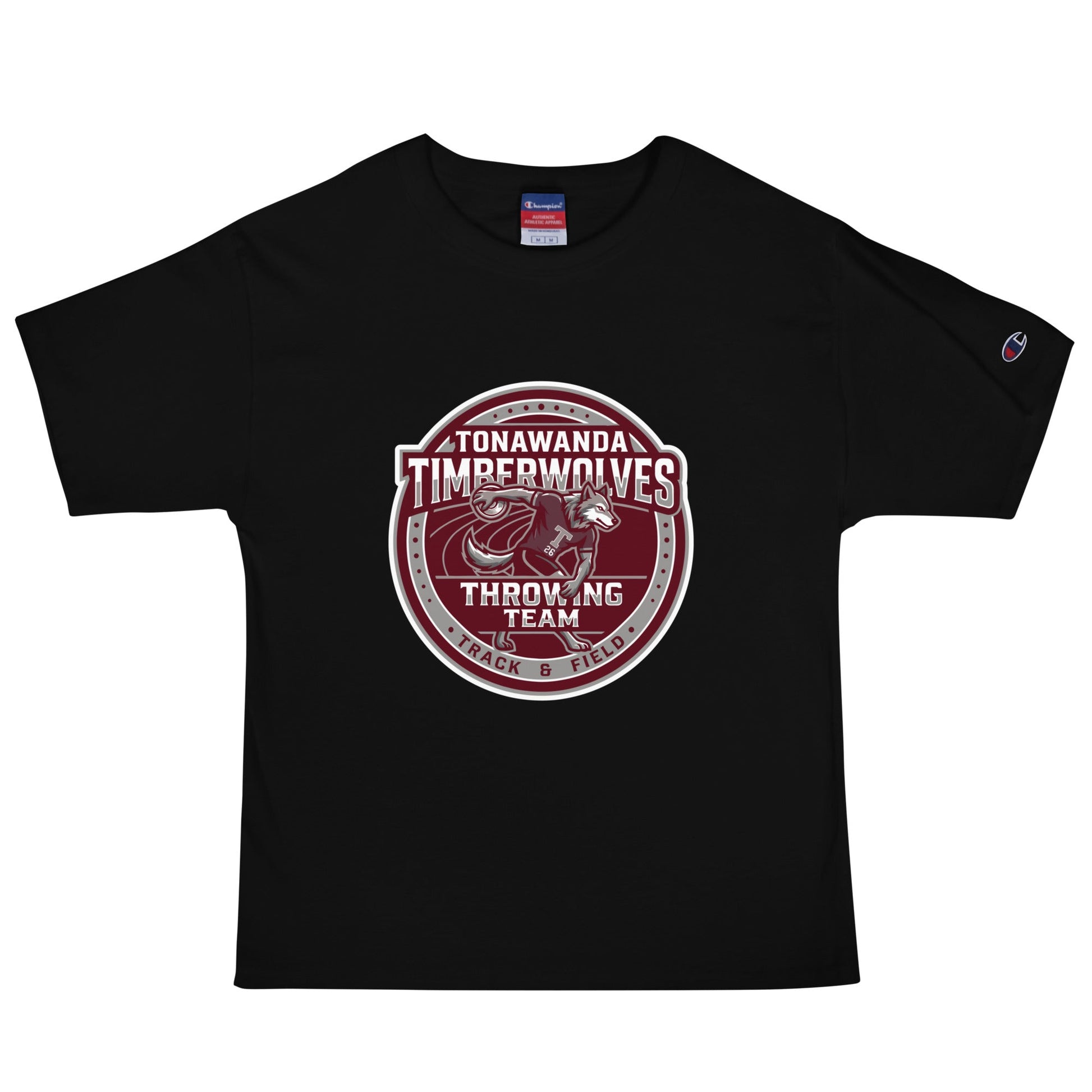 Signature | Champion T-Shirt | Tonawanda High School Track and Field | Throwing Team Logo