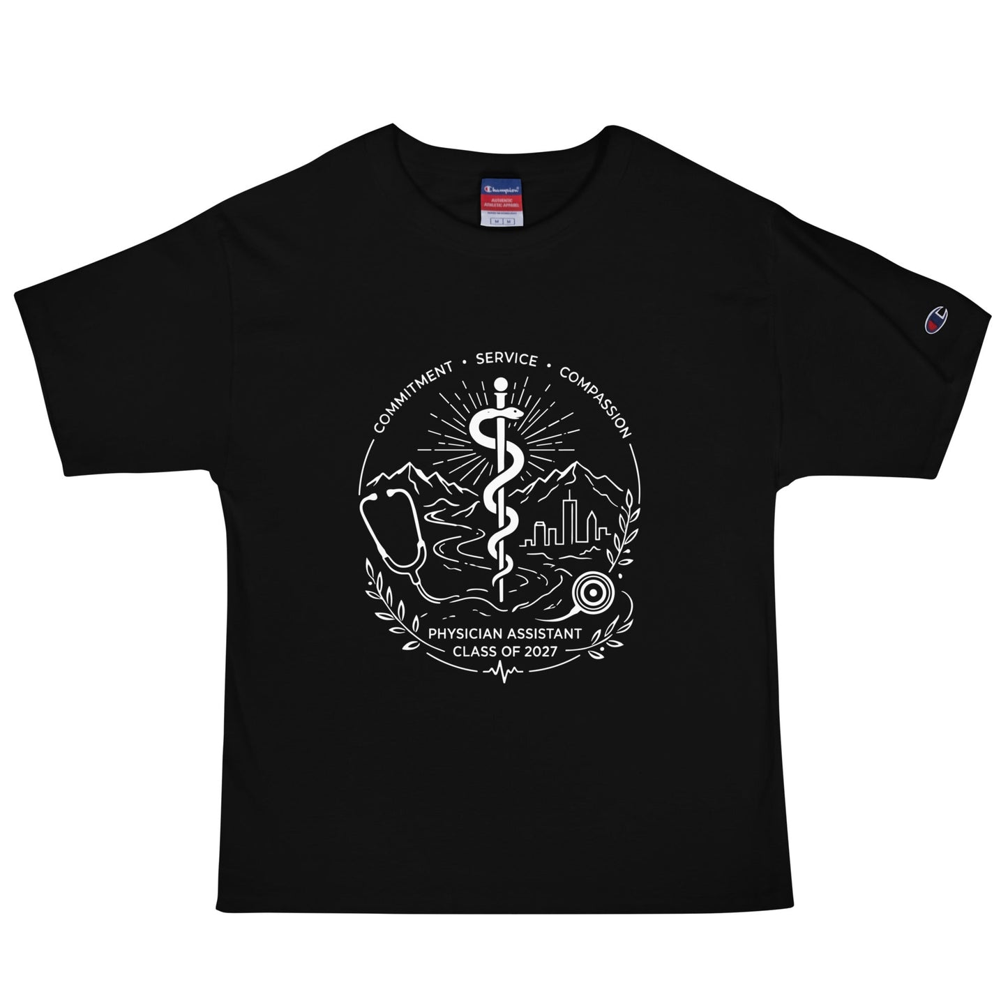 Signature | Champion T-Shirt | Trine PA program | Crest Logo