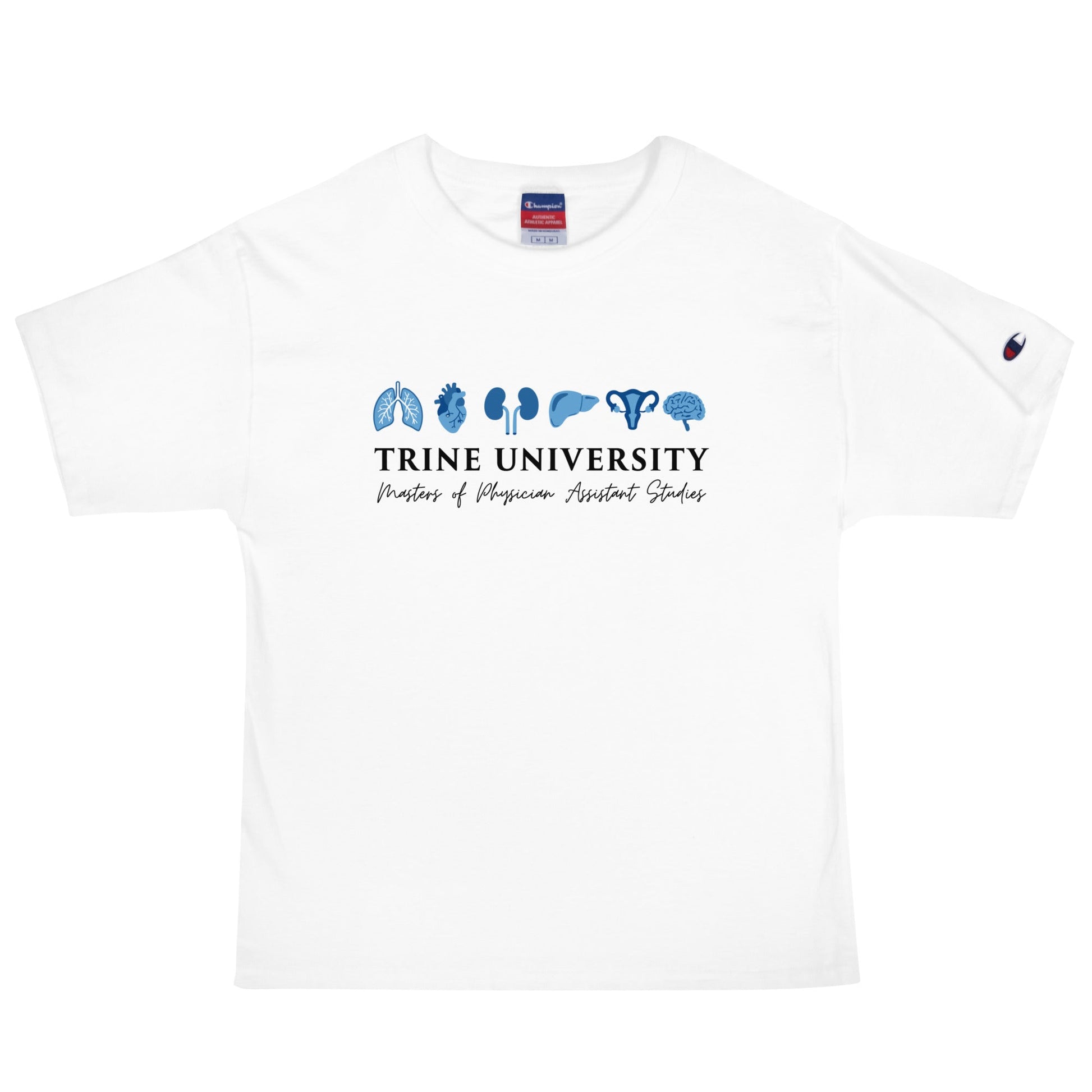 Signature | Champion T-Shirt | Trine PA program | Modern Script Logo