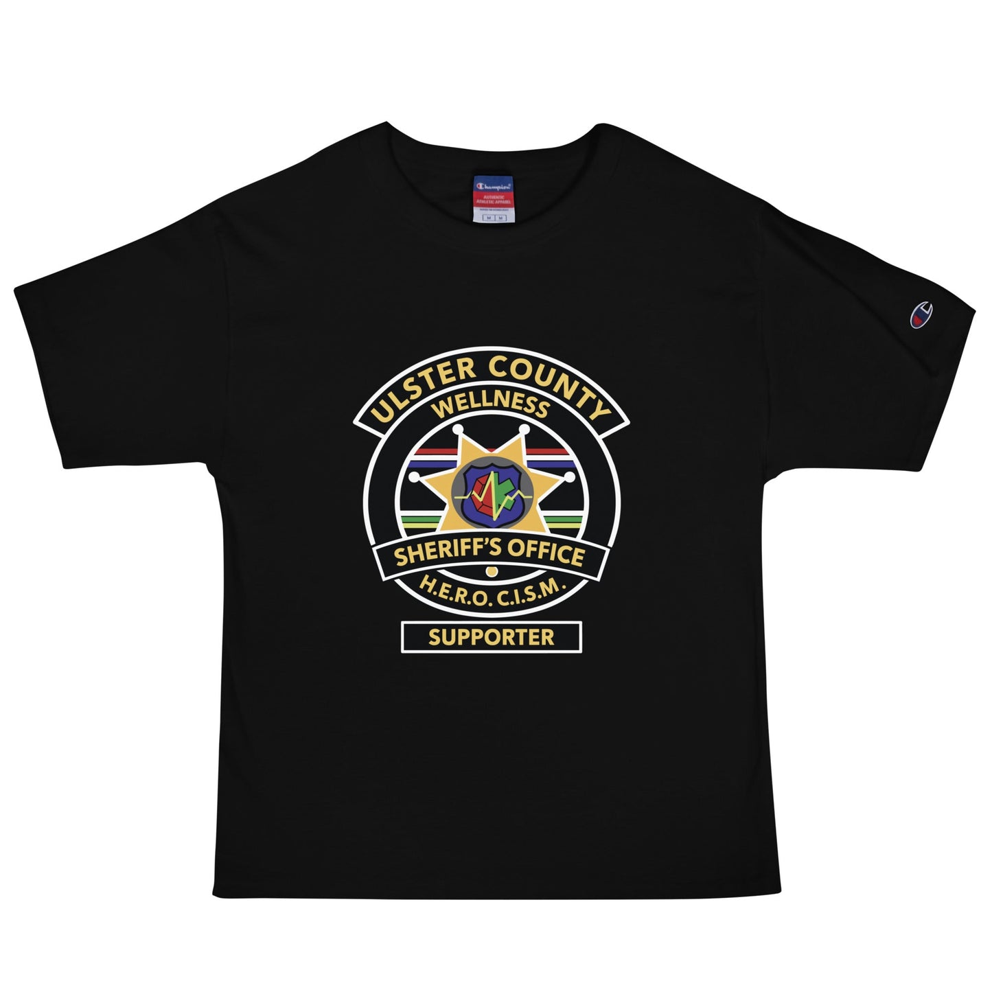 Signature | Champion T-Shirt | Ulster County Sheriff's Office Wellness Division | Badge Logo
