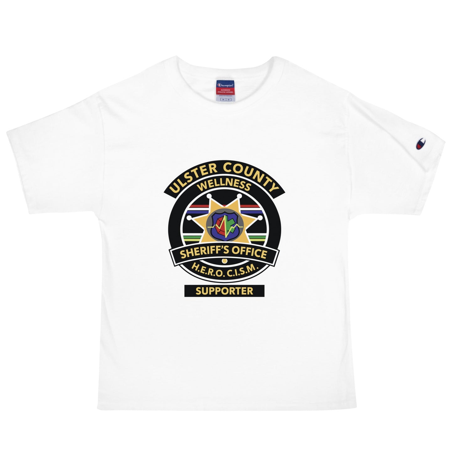 Signature | Champion T-Shirt | Ulster County Sheriff's Office Wellness Division | Badge Logo