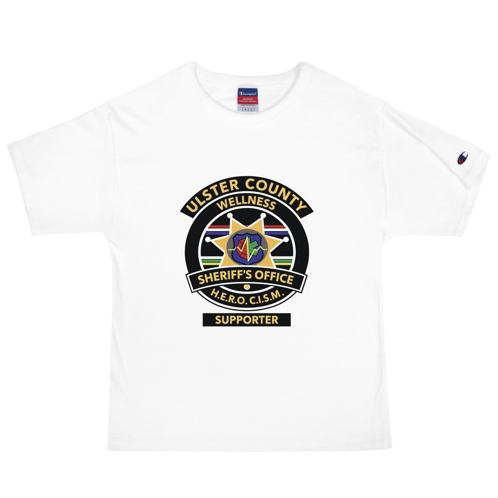 Signature | Champion T-Shirt | Ulster County Sheriff's Office Wellness Division | Badge Logo