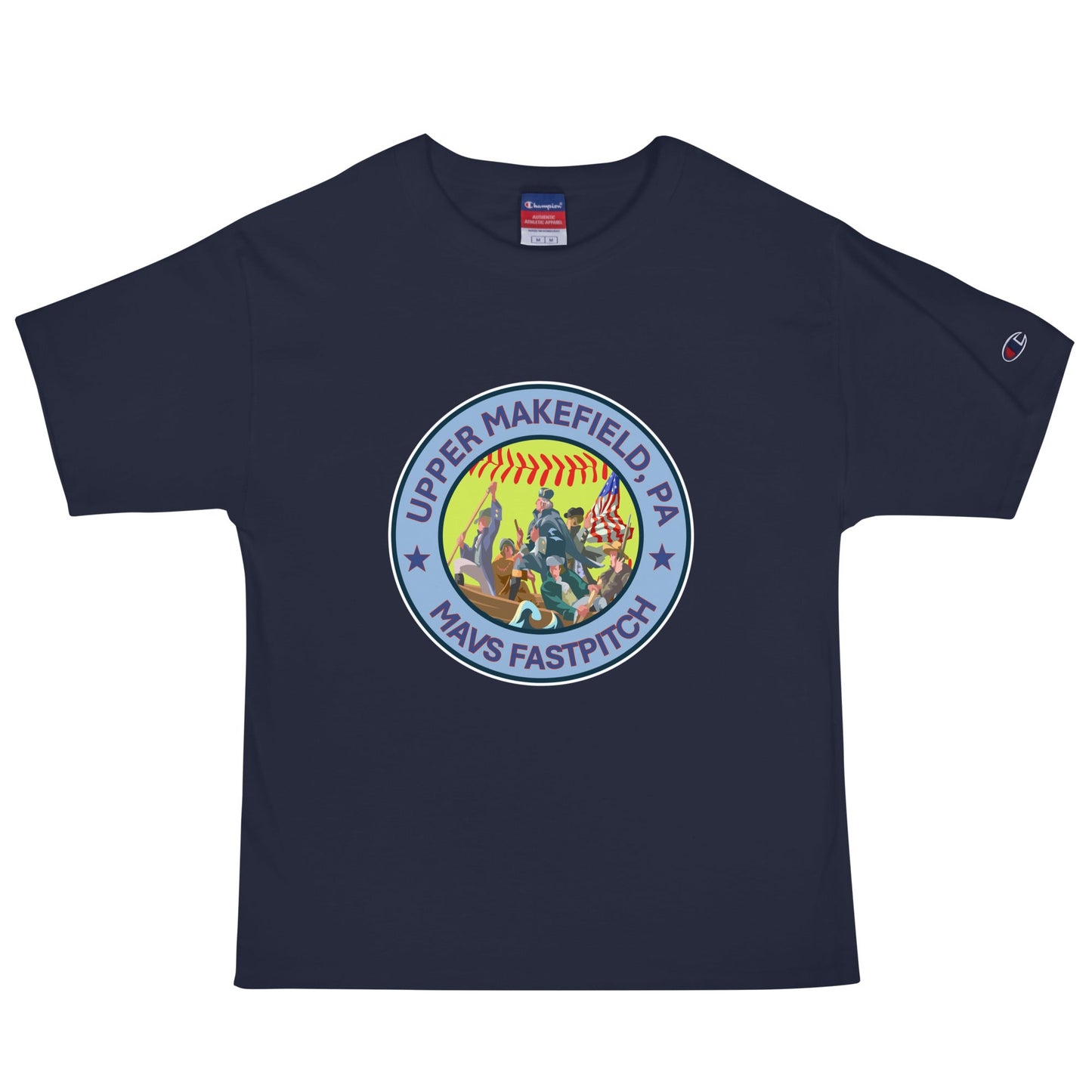 Signature | Champion T-Shirt | Upper Makefield Mavs Fastpitch | Crossing Badge Logo