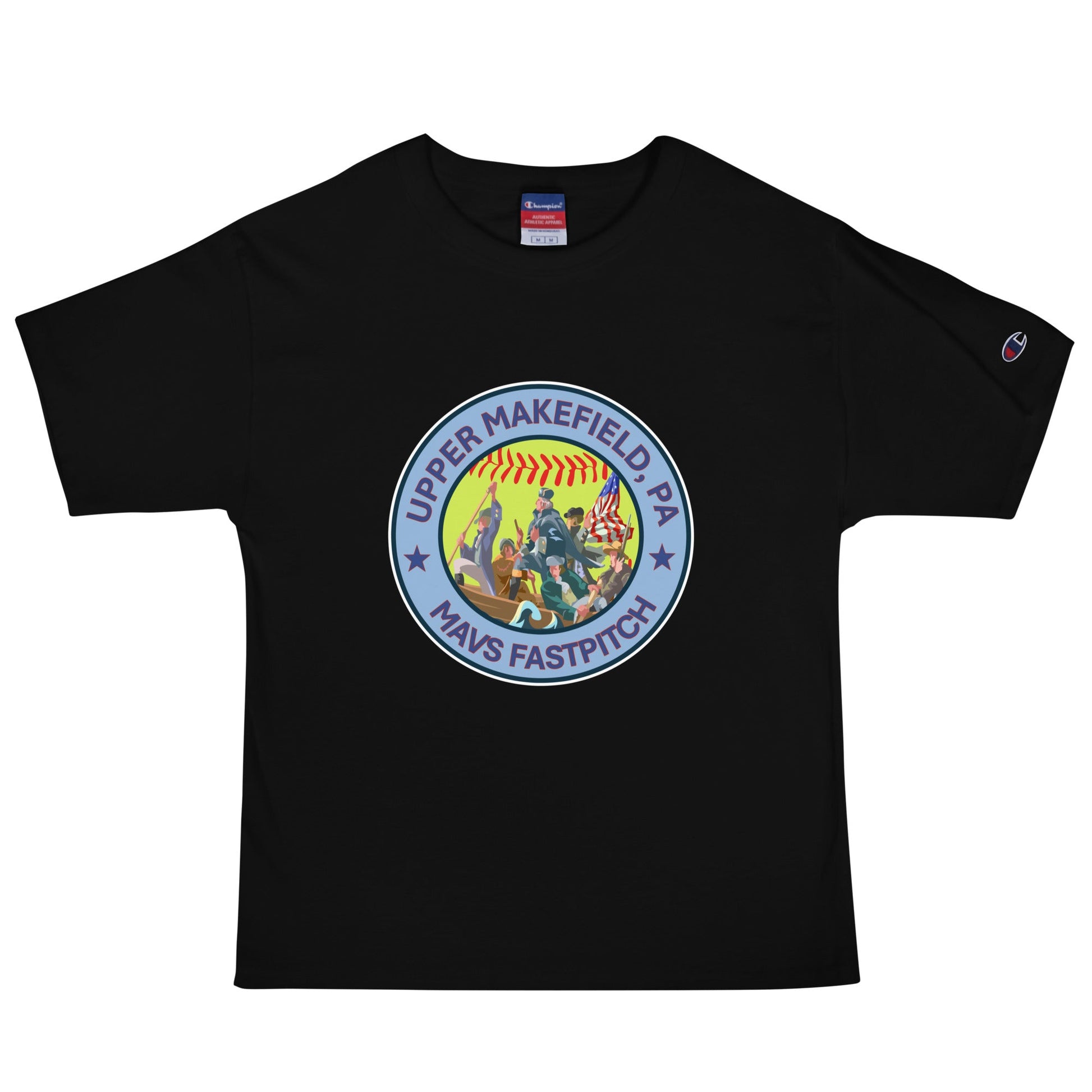 Signature | Champion T-Shirt | Upper Makefield Mavs Fastpitch | Crossing Badge Logo