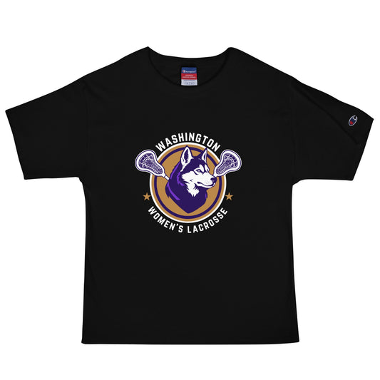 Signature | Champion T-Shirt | UW Women's Club Lacrosse | Badge Logo