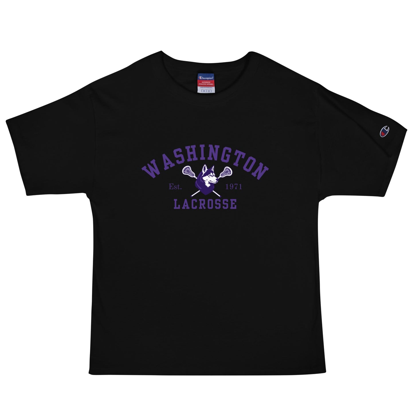 Signature | Champion T-Shirt | UW Women's Club Lacrosse | Washington Lacrosse Logo