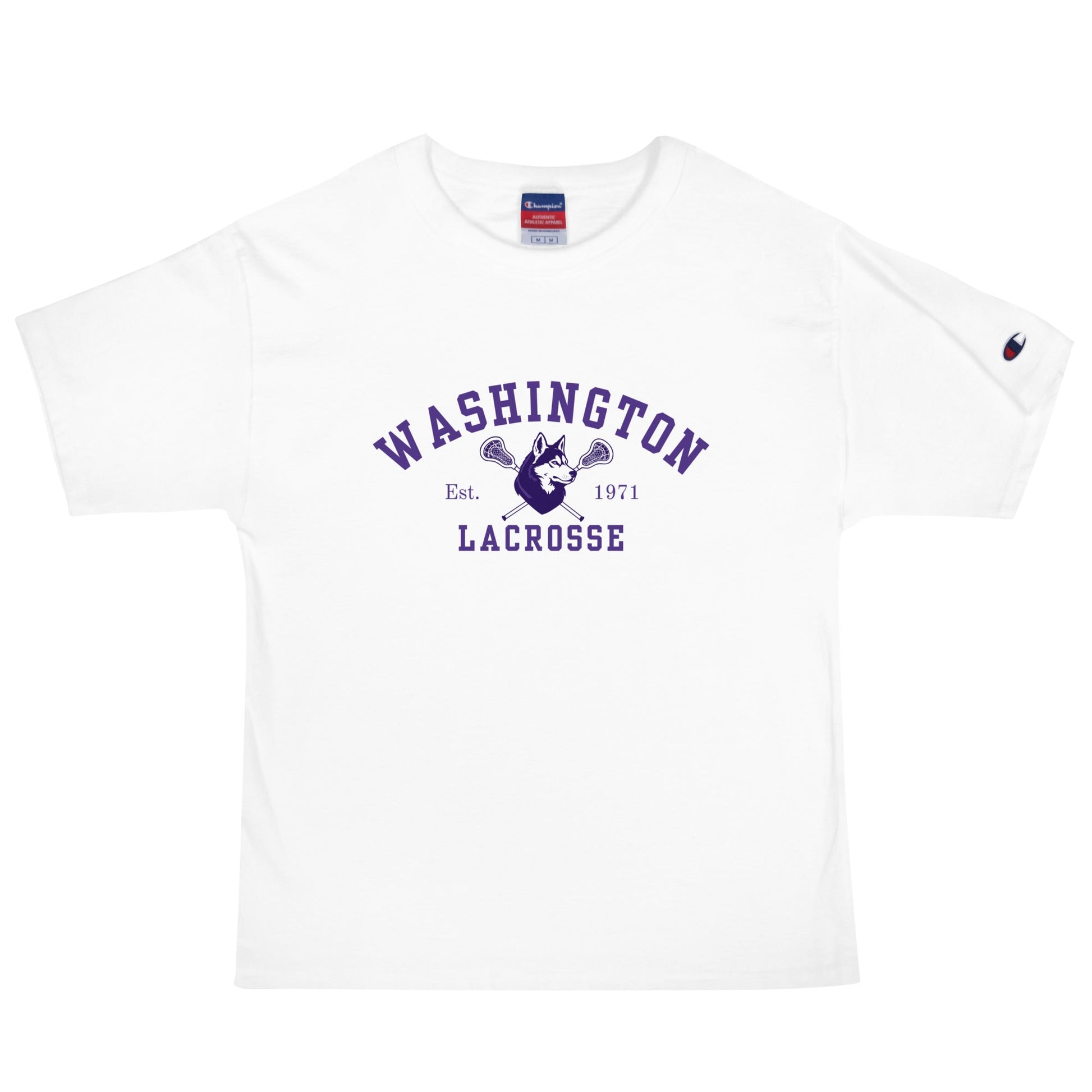 Signature | Champion T-Shirt | UW Women's Club Lacrosse | Washington Lacrosse Logo