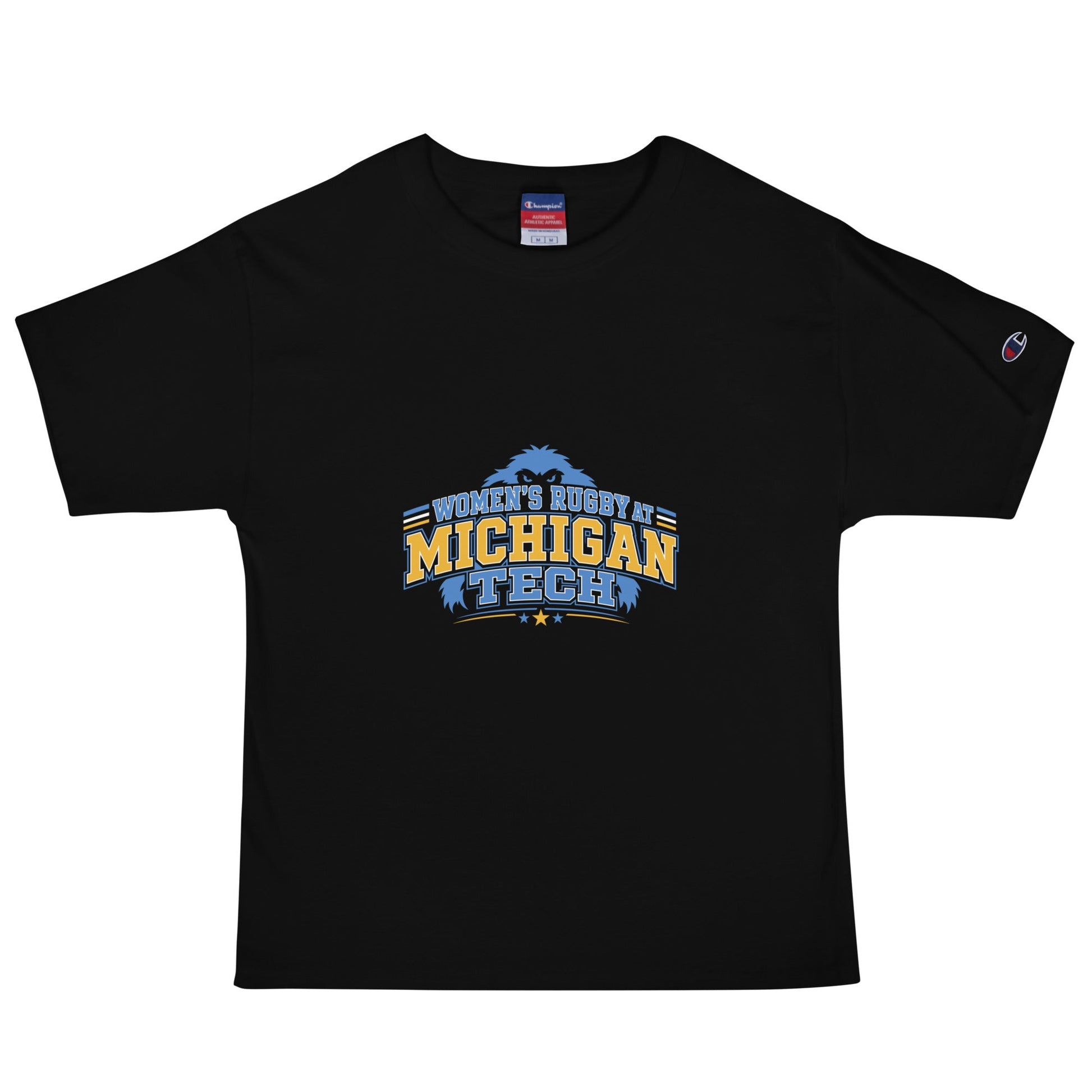 Signature | Champion T-Shirt | Women’s Rugby at Michigan Tech | Varsity Crest Logo