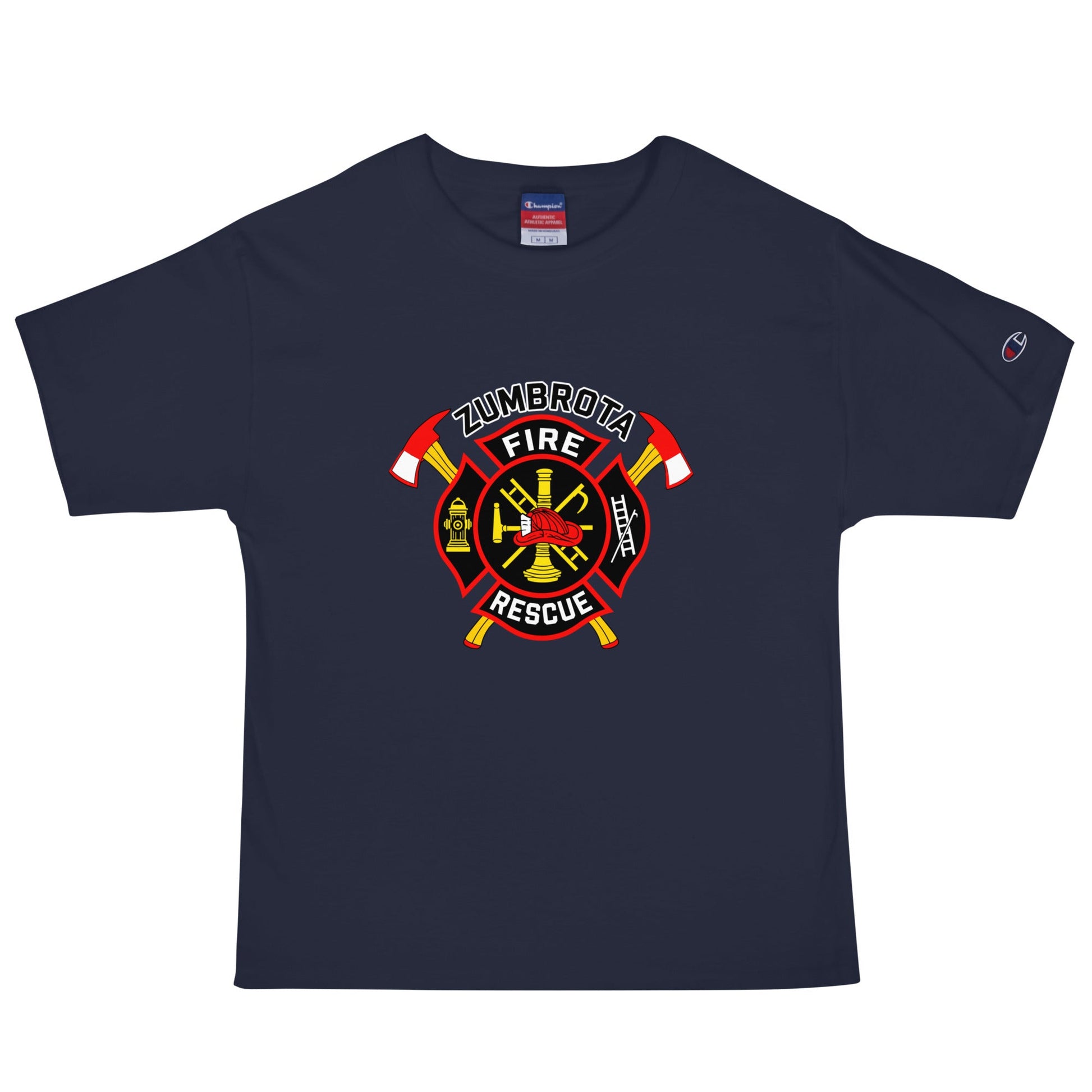 Signature | Champion T-Shirt | Zumbrota Fire Department | Vanguard Logo