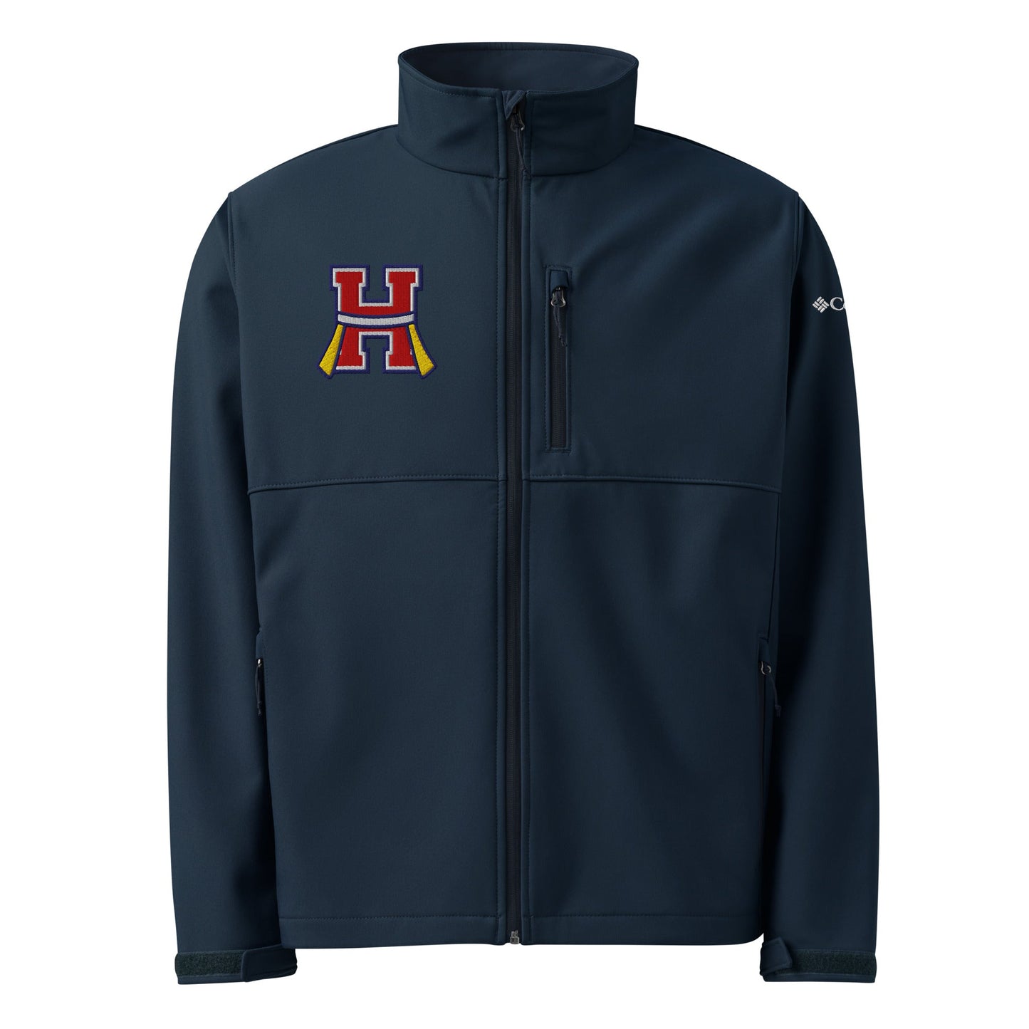 Signature | Columbia Soft Shell Jacket | Hornell Flag Football | H Flags Logo