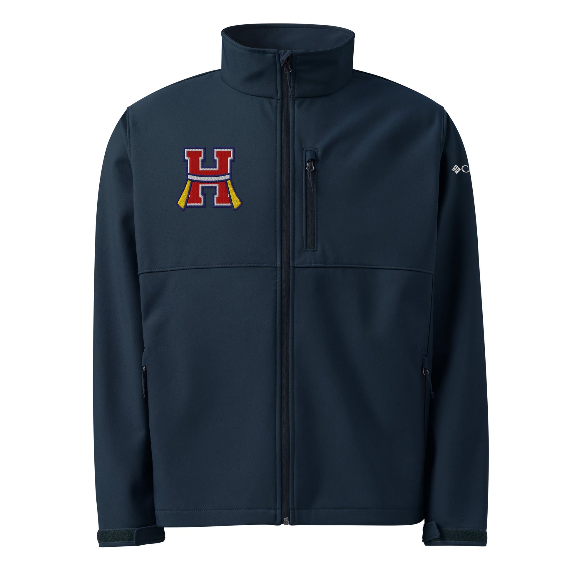 Signature | Columbia Soft Shell Jacket | Hornell Flag Football | H Flags Logo