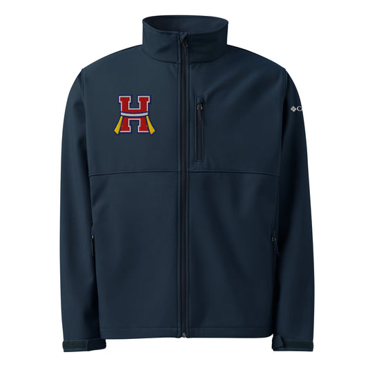 Signature | Columbia Soft Shell Jacket | Hornell Flag Football | H Flags Logo