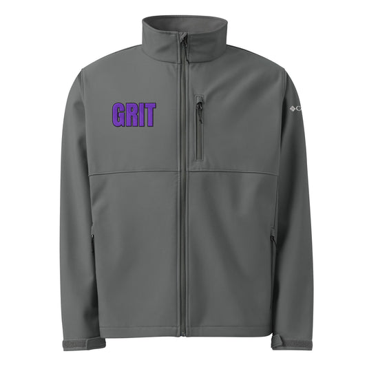 Signature | Columbia Soft Shell Jacket | Pure Grit Softball | Purple Logo